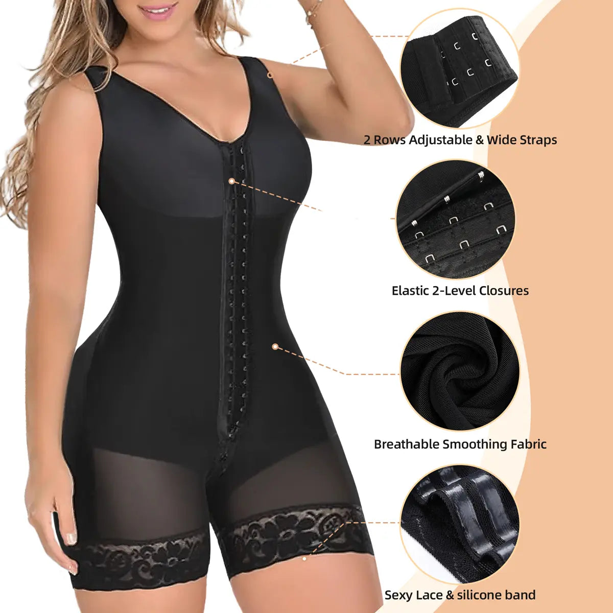 YIANNA Colombian Faja Shapewear Bodysuit – Tummy Control Waist Trainer & Butt Lifter